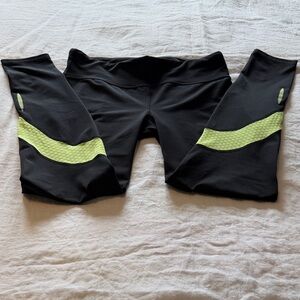 Under Armor Black and lime Yellow Leggings